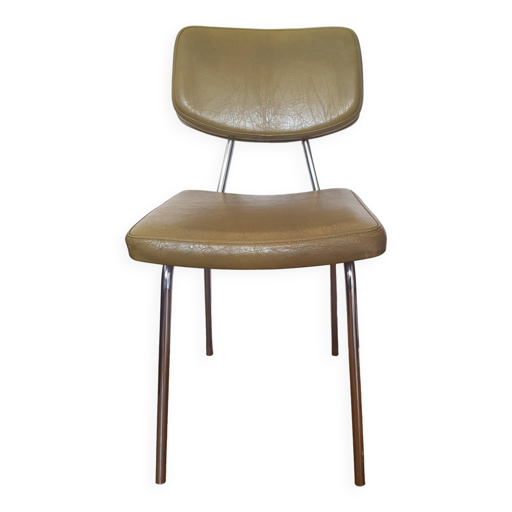 Vintage Hauser metal and skai chair