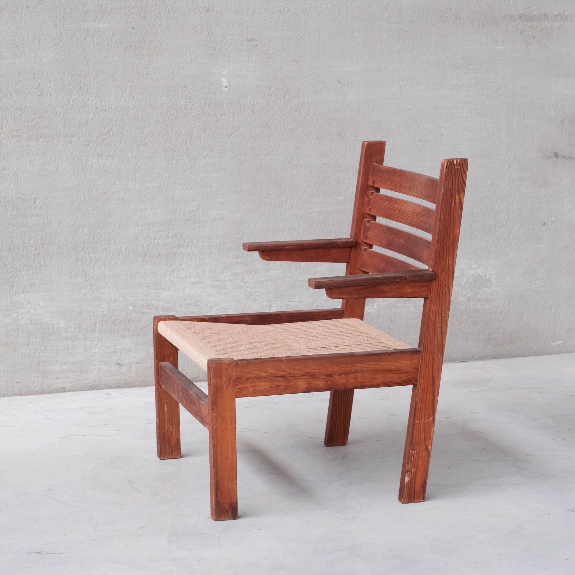 Pair of French Mid-century Cord Armchairs