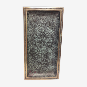 Empty top rectangular pocket in green patinated bronze