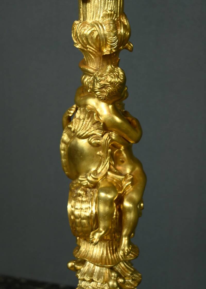 Bronze Candelabra, after J-A. Meissonnier, Rococo style, Napoleonic era