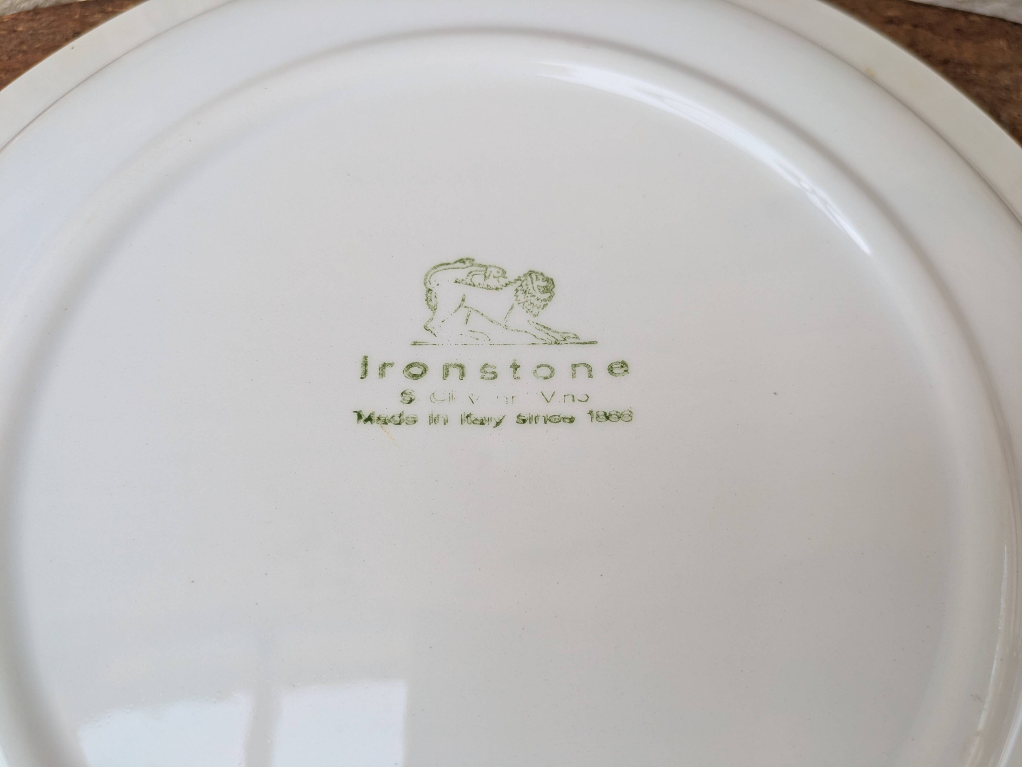 Vintage round serving dish with yellow flowers, Ironstone, 1970s, Italy.