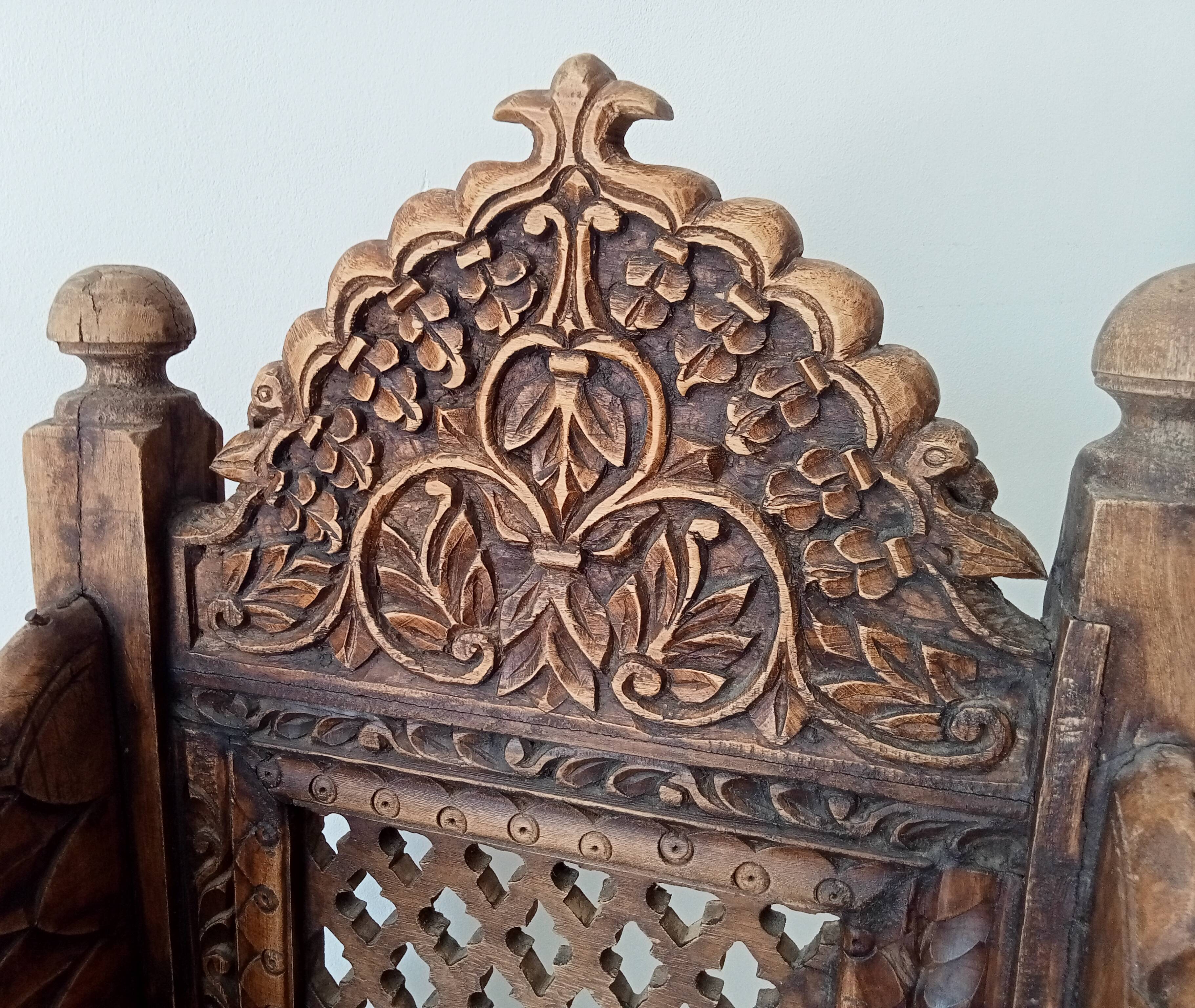 Fauteuil Ancien Pidha Rajasthan XIXeme en Palissandre