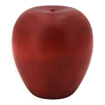Sculpture pomme rouge en bois, années 60