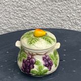 Slurry pattern pears and vintage glazed ceramic grape