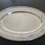 Plat ovale de service en métal argenté modèle Rubans croisés, Christofle