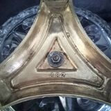 Glass centerpiece, bronze base in the shape of fish