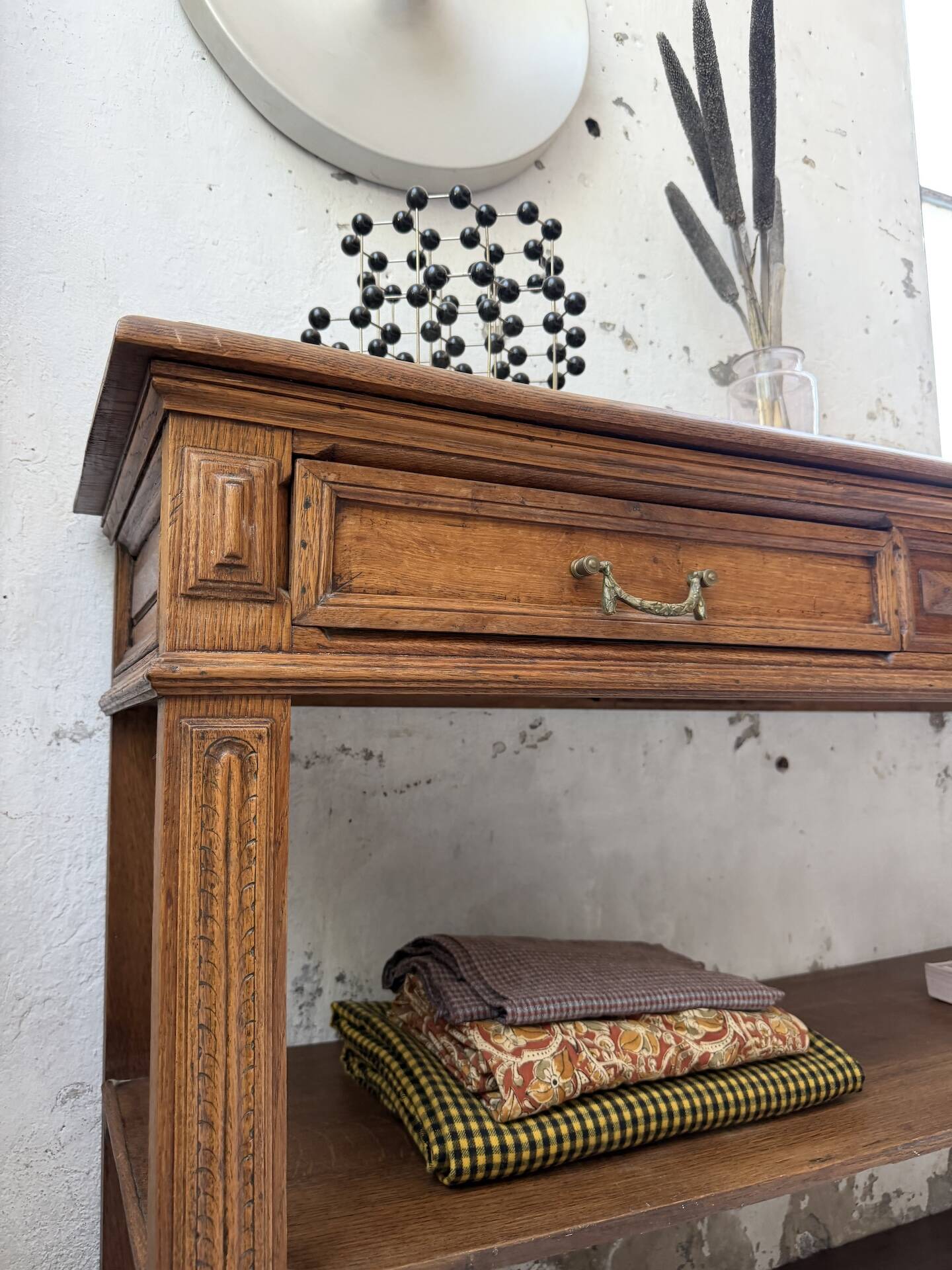 19th-century oak console table