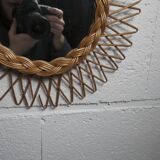 Sun rattan mirror 1960