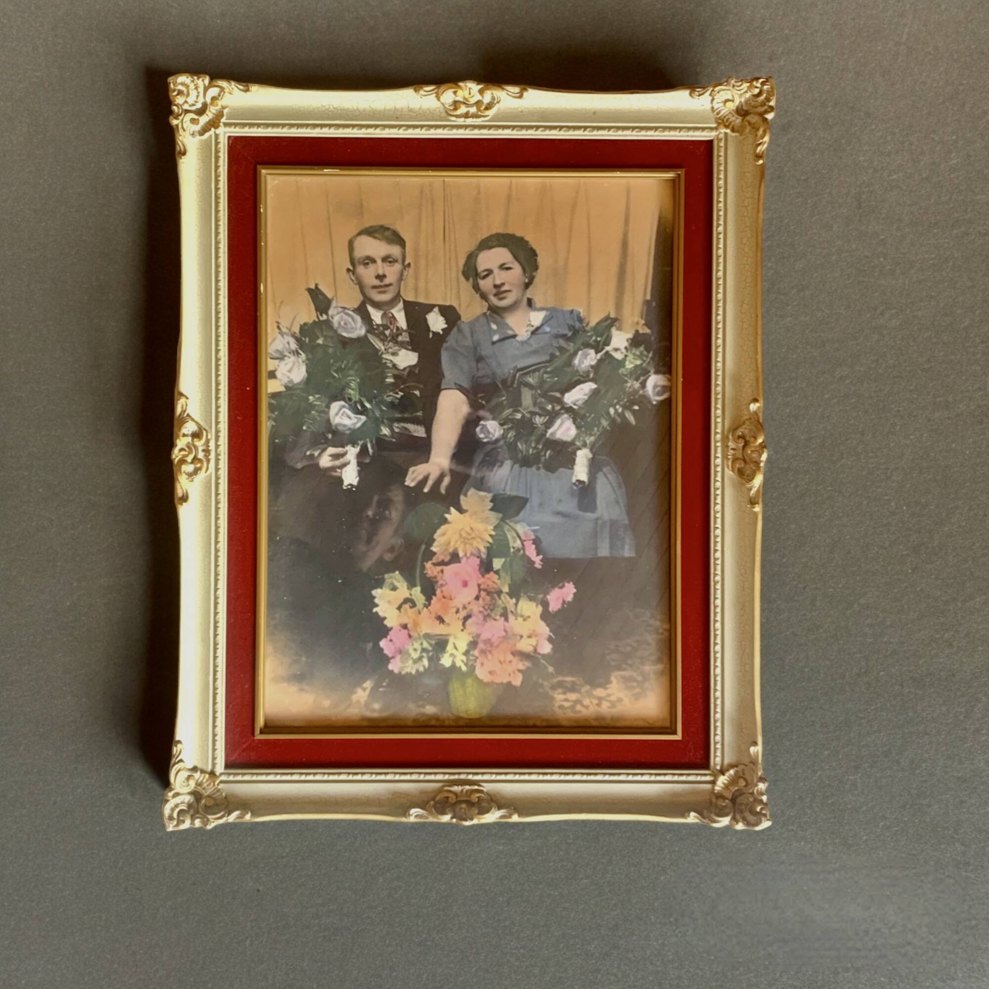 Old carved wooden wall frame