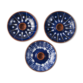 Set of 3 candle holders ceramic Danish