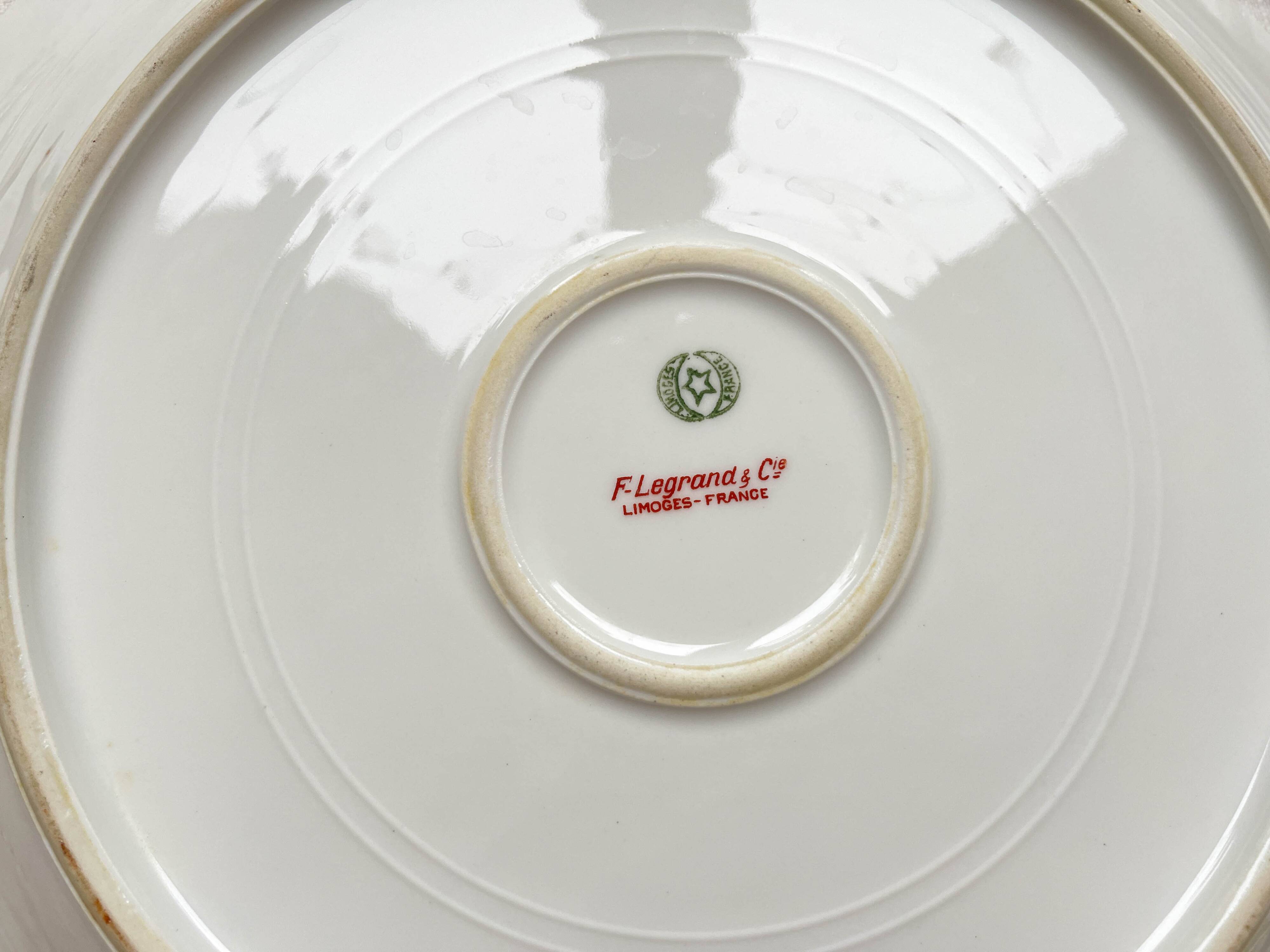 Vintage LIMOGES porcelain dish F LEGRAND & cie made in France
