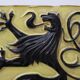 Wall Plaque with Flemish Lion by Vandeweghe for Amphora, Belgium, ca. 1950