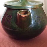 Glazed terracotta teapot