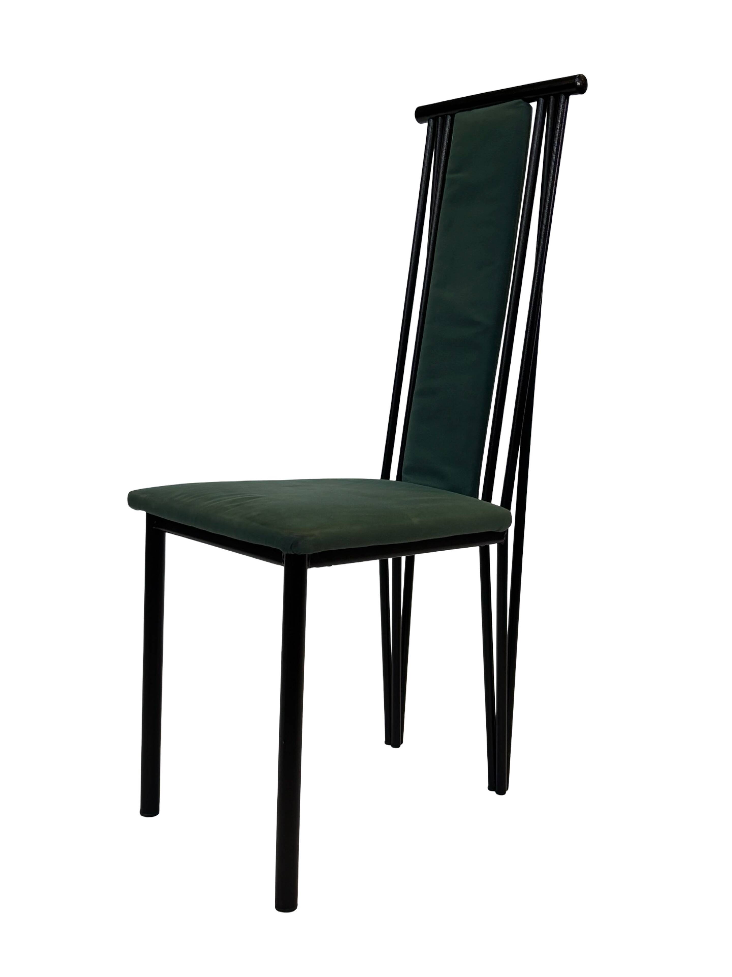 Vintage dining chairs modern design 80's set of four