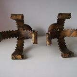 Pair of metal candlesticks