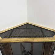 Ecran de cheminée d'angle en laiton attr. à Dagobert Peche