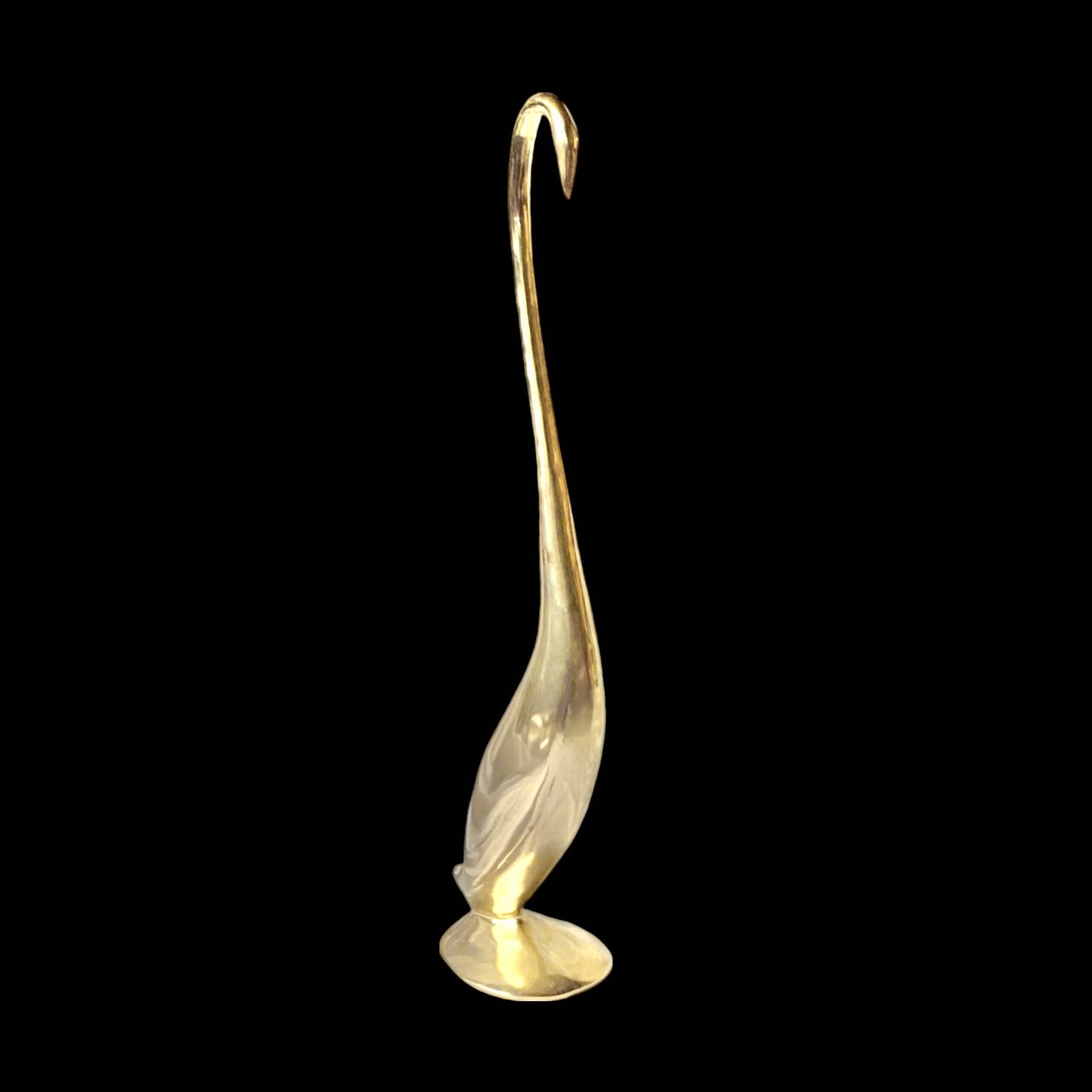 Vintage Gold Brass Heron - 43cm