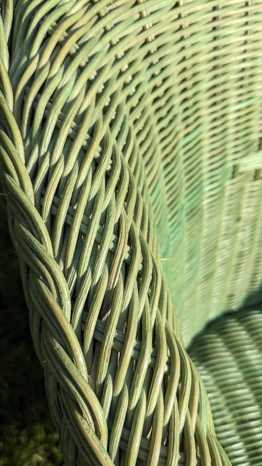Rattan and wicker armchair
