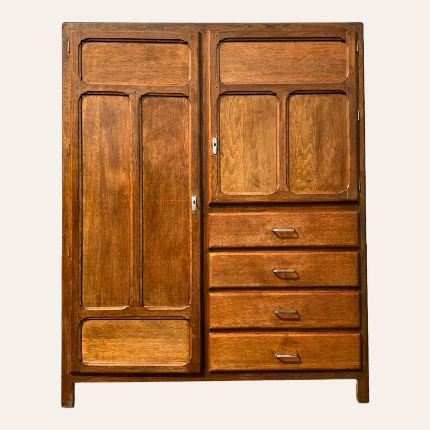 Ancienne armoire scolaire, grand vestiaire Art Déco