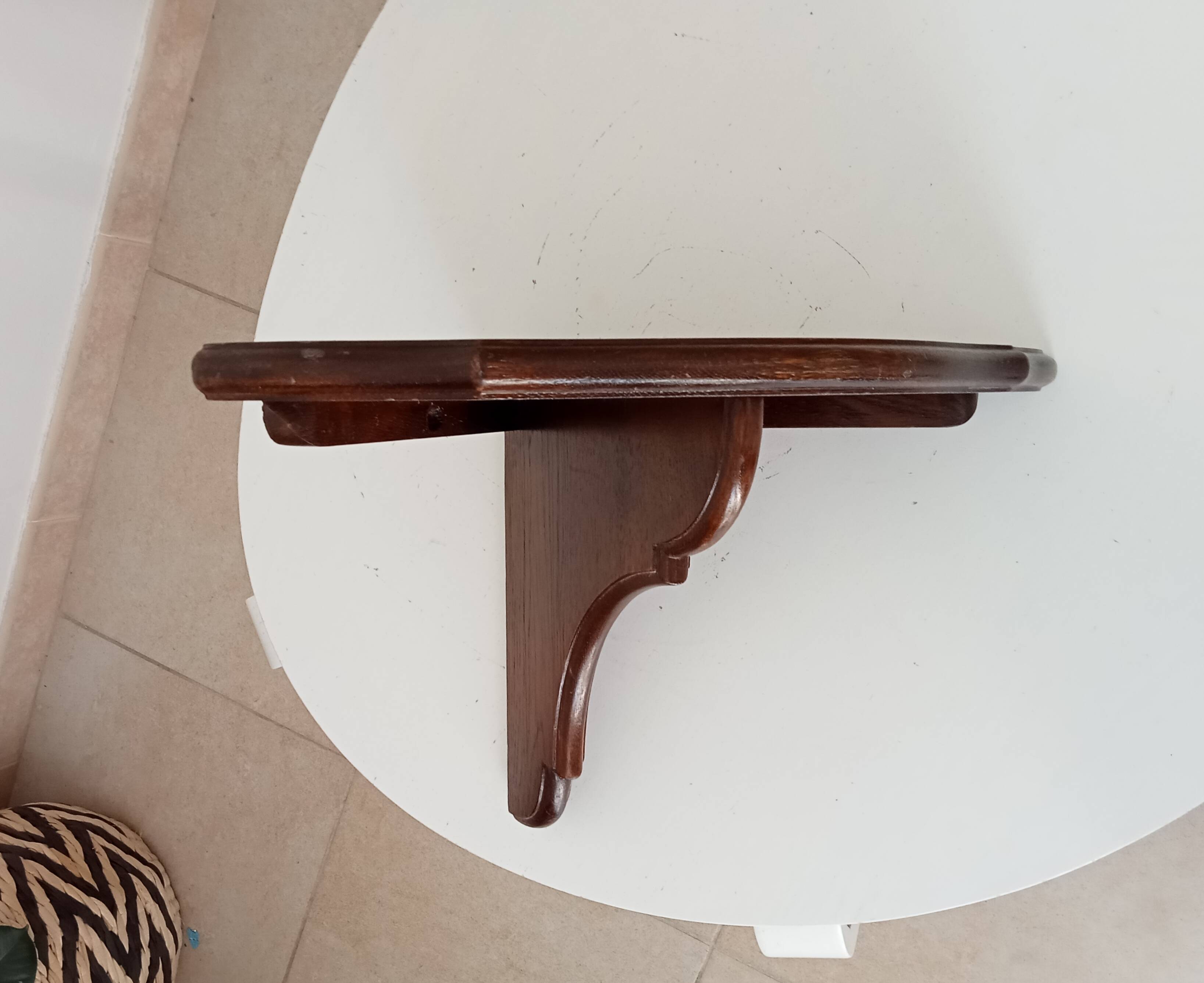 Pair of antique solid oak shelves