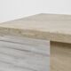 1970s Italian Travertine Minimalist Geometric Coffee Table. Vintage Modern