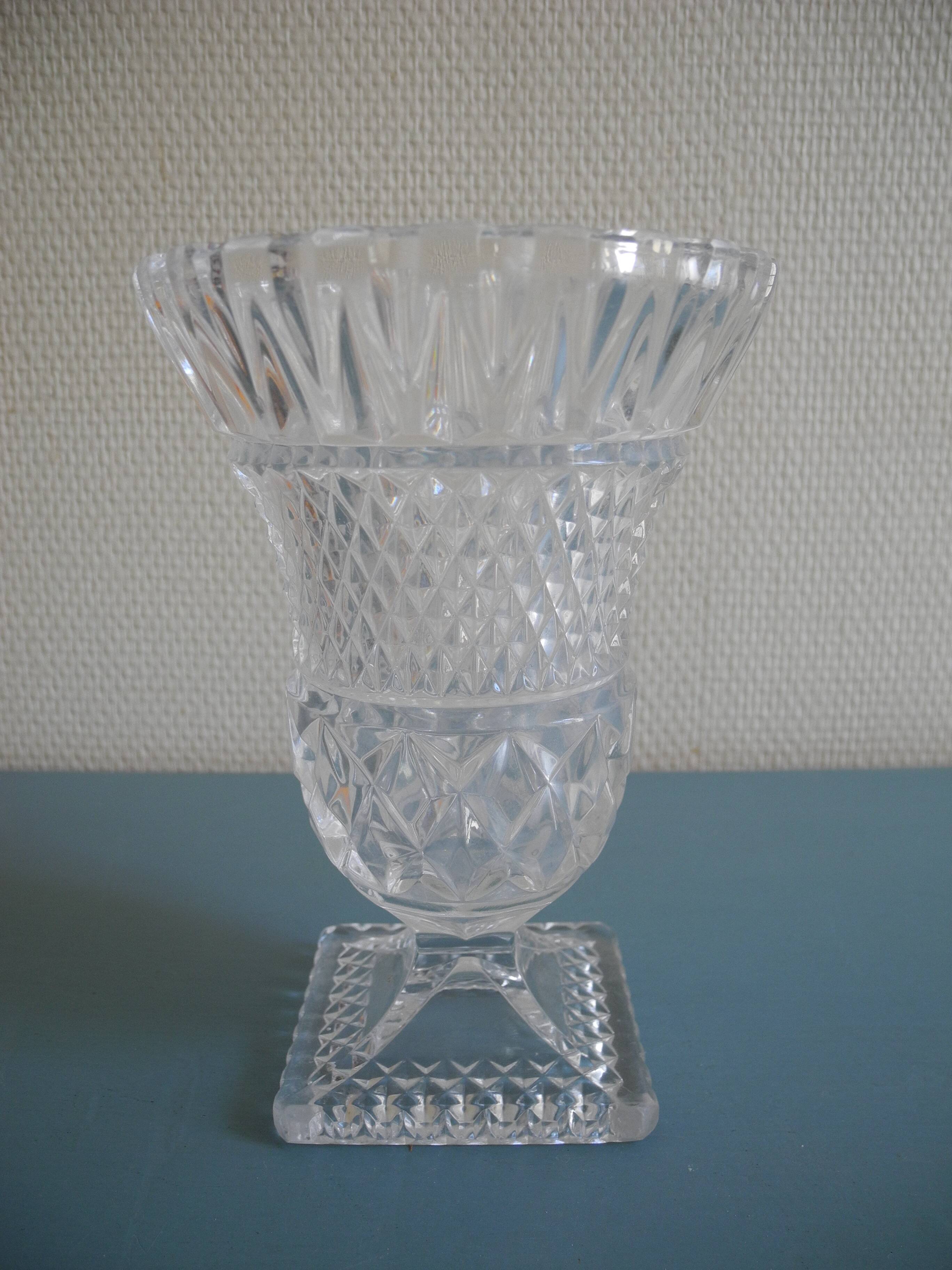 Medici vase molded crystal bohemian decor vintage french crystal vase