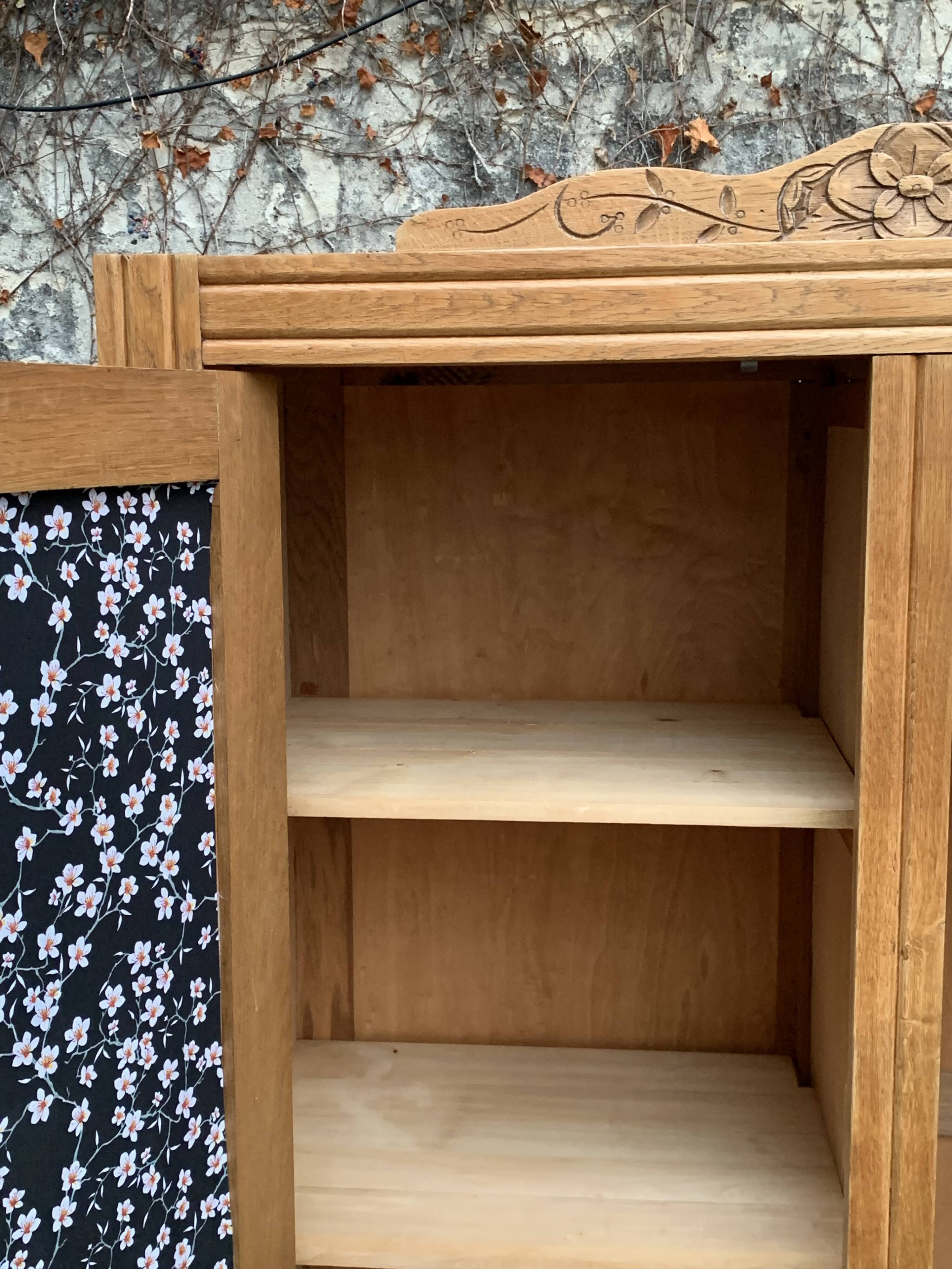 Parisian art deco hotel wardrobe in solid raw oak 1930