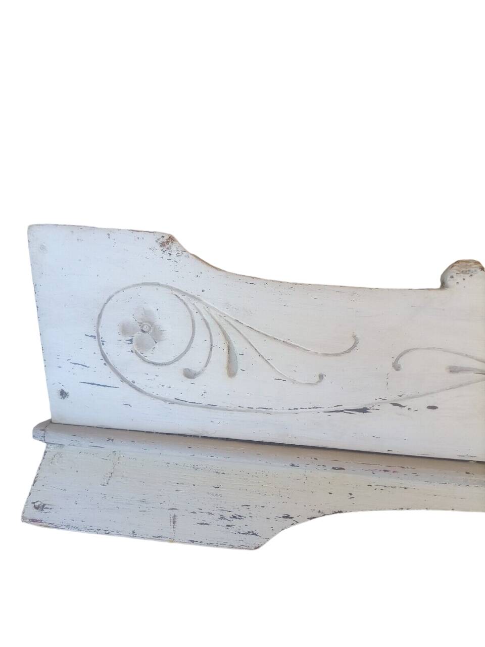 Antique Liberty painted, shaped and engraved wooden flowerpot holder