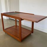 Scandinavian design teak bar cart, trolley, side table, 1960s