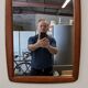 Scandinavian mirror in solid teak, Denmark circa 1970.