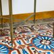Brass and marble round coffee table