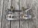 Paire de bougeoirs cristal Schneider en forme de pirogue