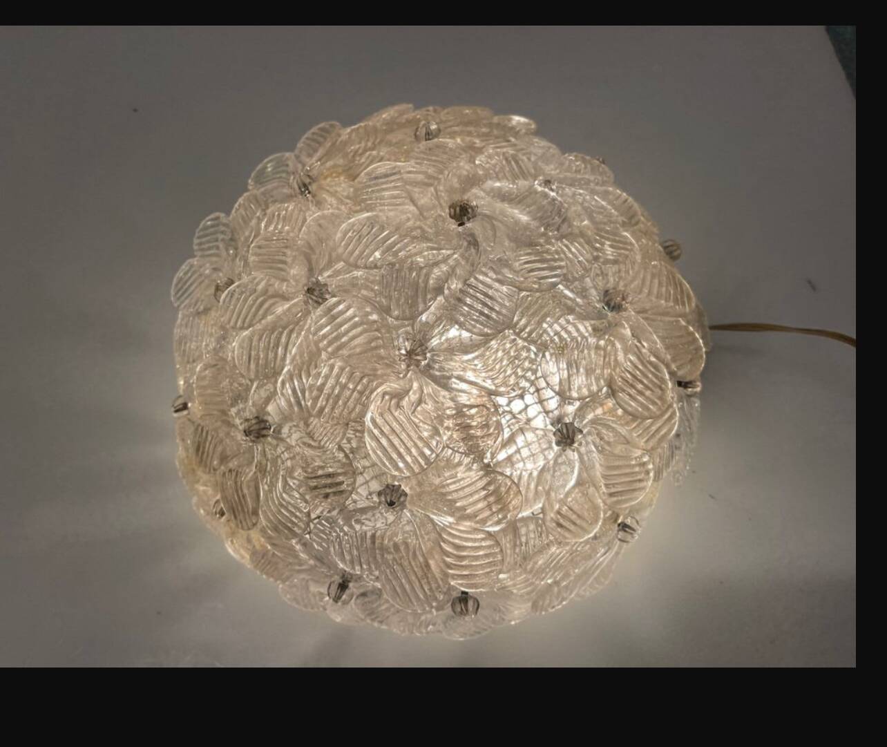 Lot de 2 appliques/plafonniers en verre de Murano par Seguso années 1960