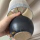 Vintage Mid-Century Studio Pottery Table Lamp – Signed JM – Blue Stoneware
