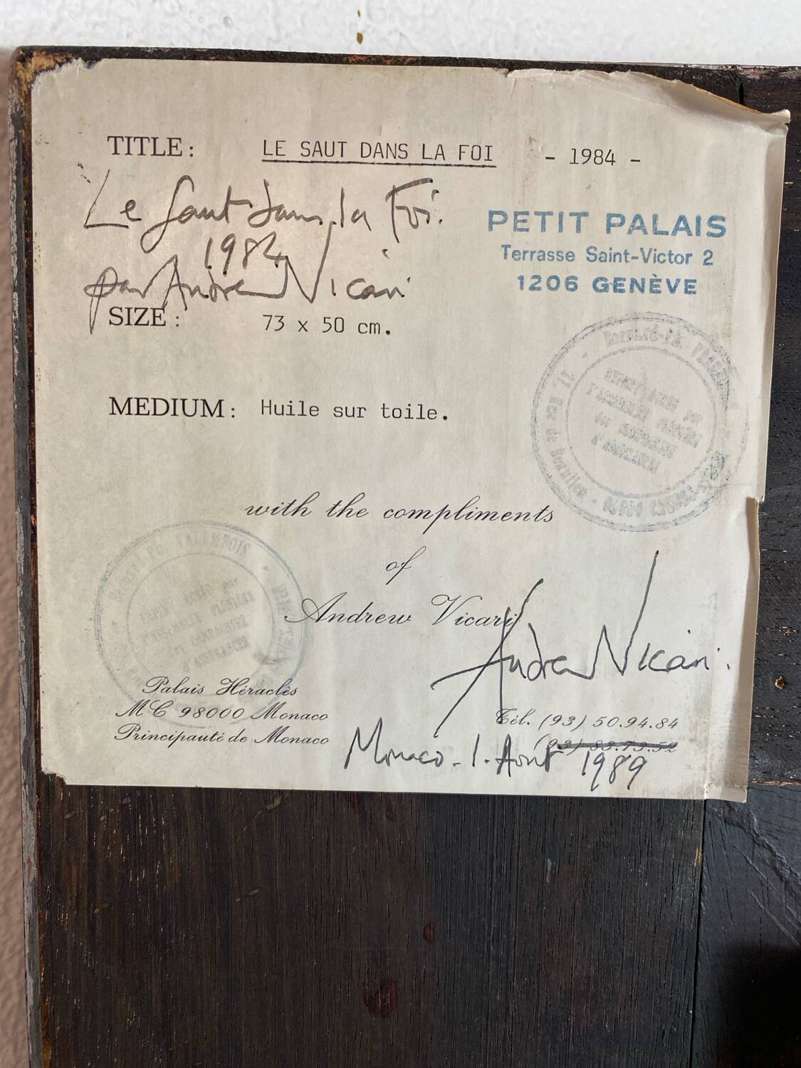 Oil on canvas, The Leap in Faith, Andrew Vicari