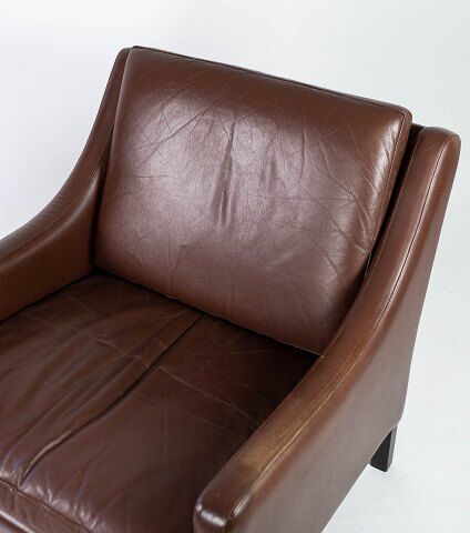 Danish armchair brown leather 60s