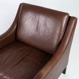 Danish armchair brown leather 60s