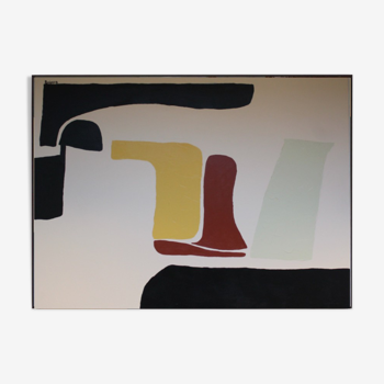 Toile abstraite "Sourire" 100x81cm pour salon contemporain