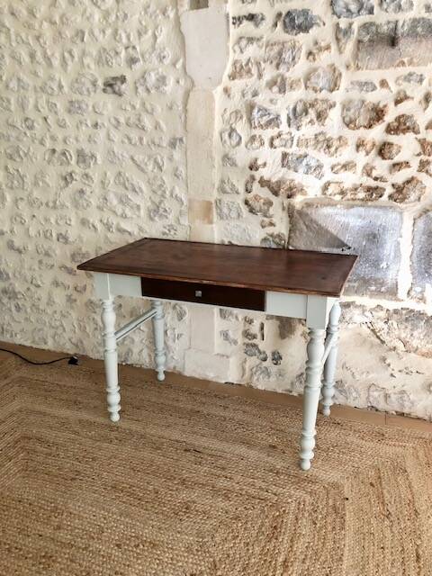 Old wooden farmhouse table