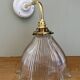 Elbow wall lamp with vintage holophane glass shade