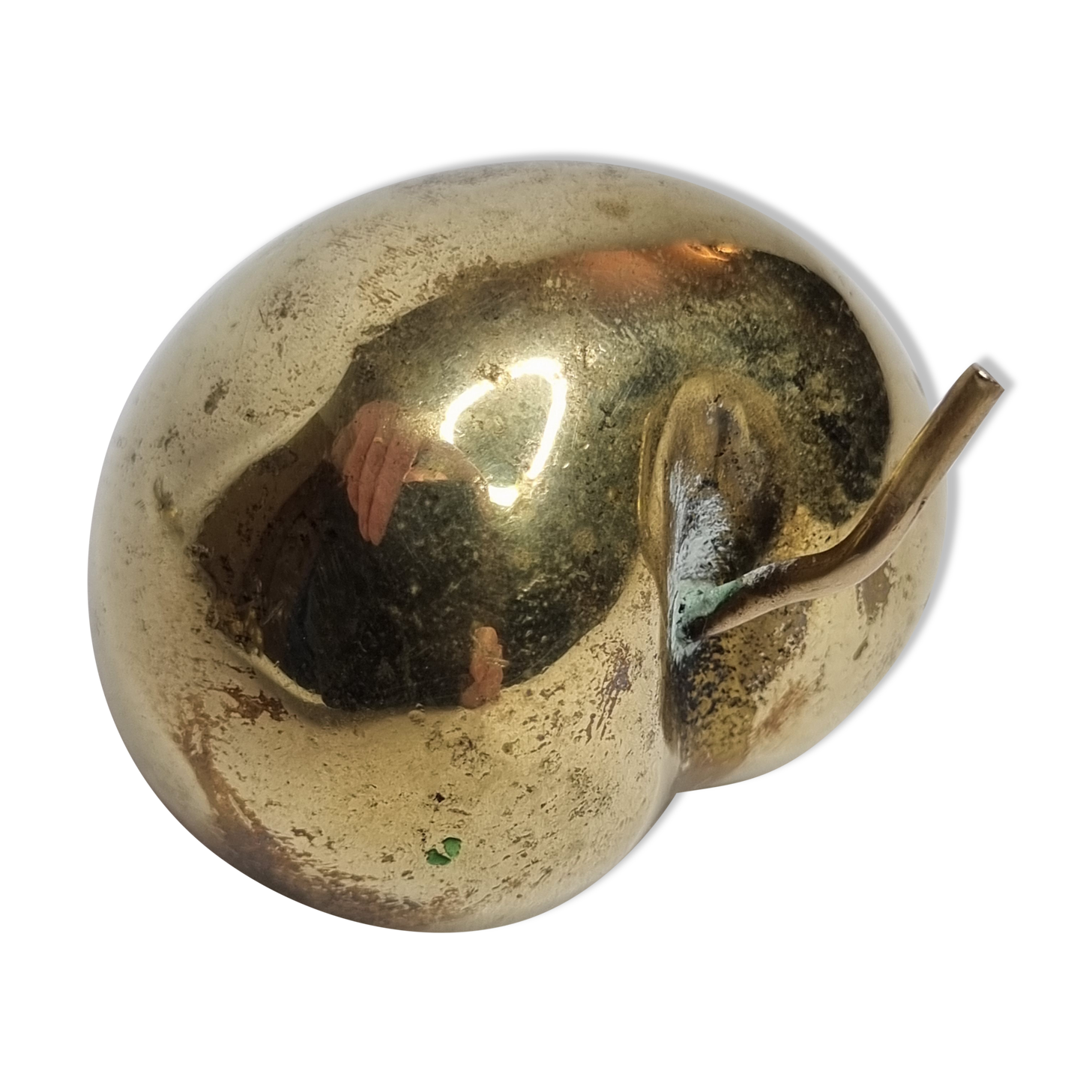 Solid brass fruit, plum, 5 cm