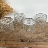 4 vintage whiskey glasses