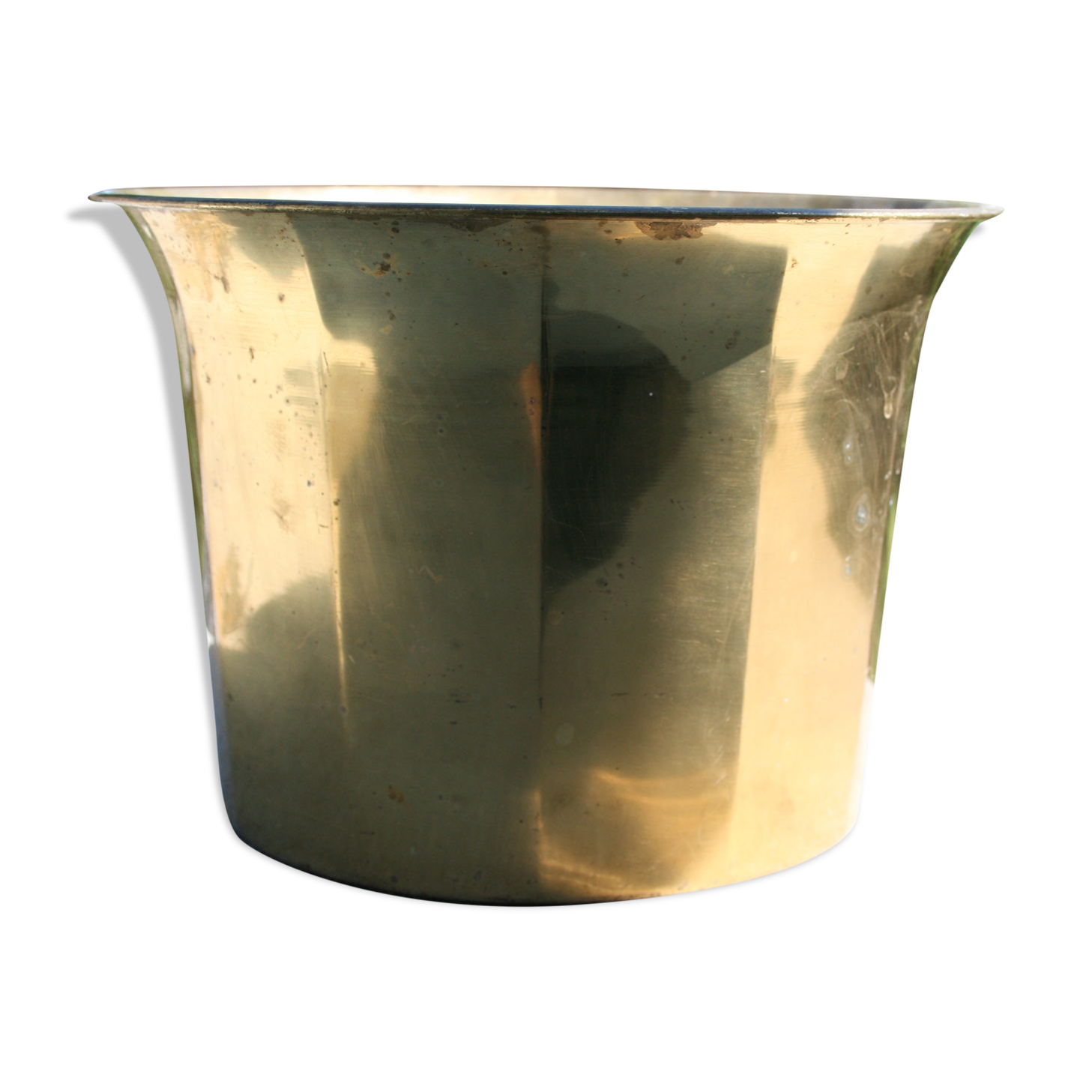 Cache-pot en métal à facettes
