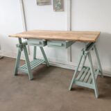 workshop office on adjustable trestles