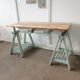 workshop office on adjustable trestles