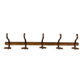 Curved wood wall coat rack