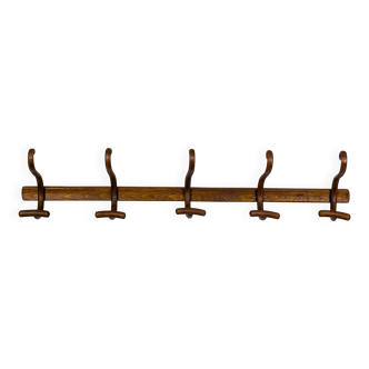 Curved wood wall coat rack