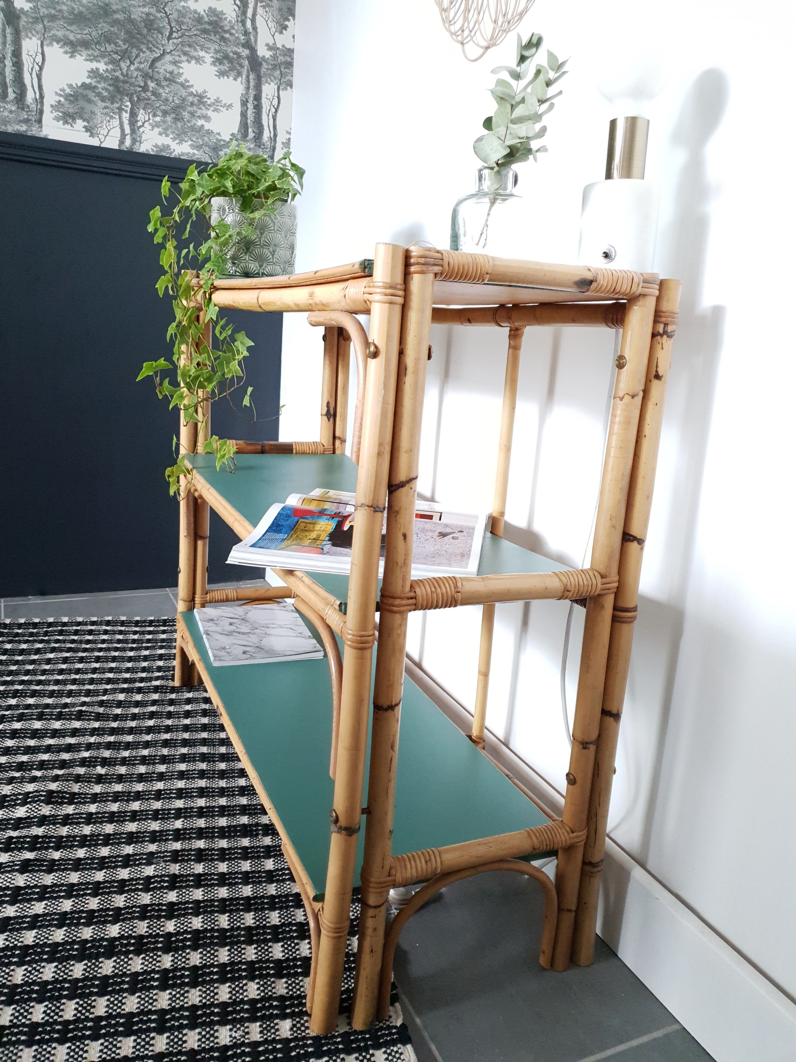 Vintage rattan shelf