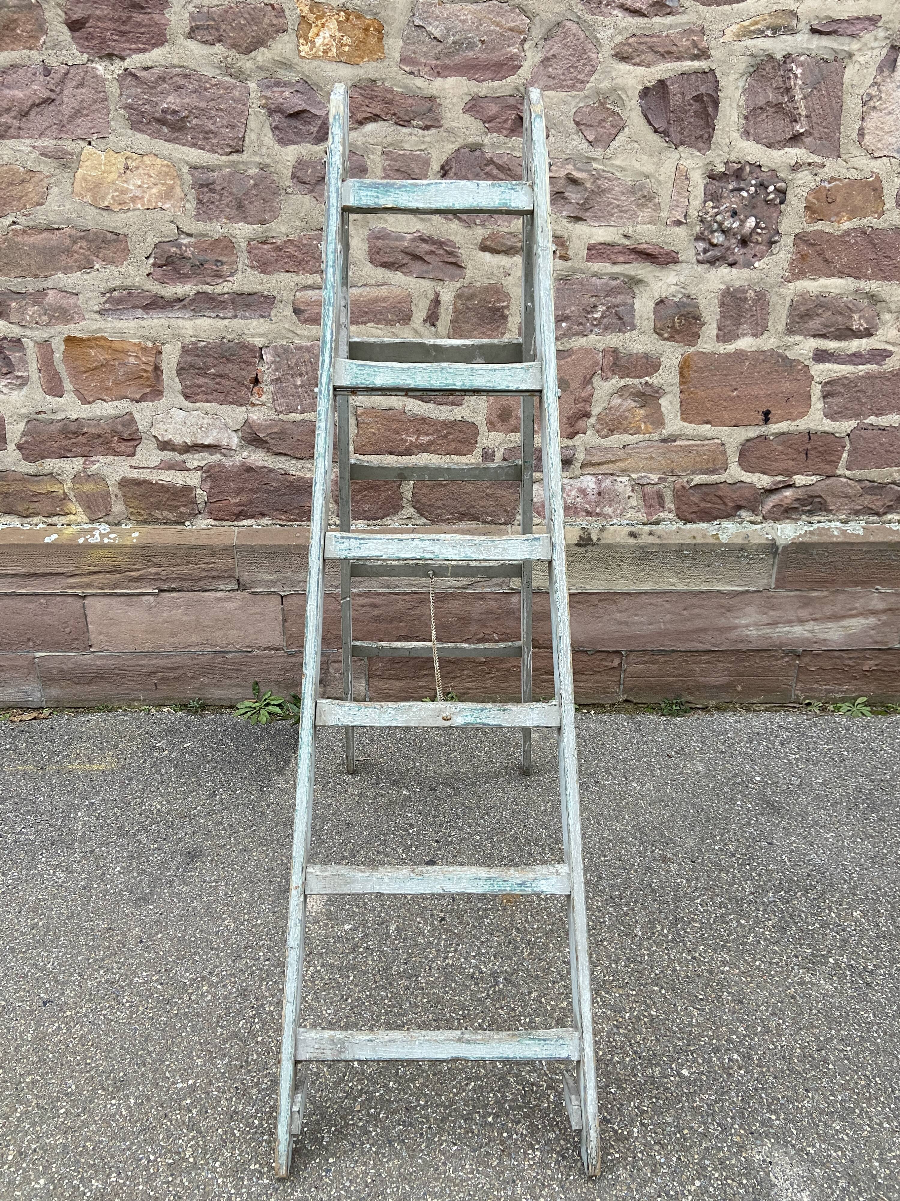 Large vintage ladder painter's stepladder 1950 vintage step ladder