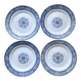 Assiettes à dessert terre de fer Sarreguemines modèle "Broderie"